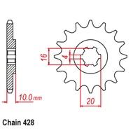 SUPERSPROX 428 PITCH FRONT SPROCKET HYOSUNG XRX125 