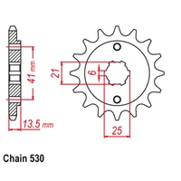 SUPERSPROX 530 PITCH FRONT SPROCKET HONDA
