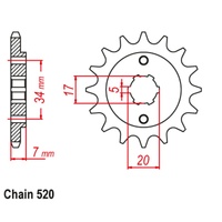 SUPERSPROX 520 PITCH FRONT SPROCKET HONDA