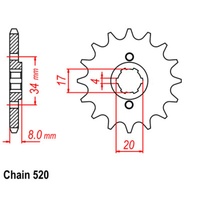 SUPERSPROX 520 PITCH FRONT SPROCKET HONDA