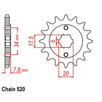 SUPERSPROX 520 PITCH FRONT SPROCKET HONDA