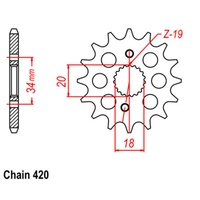 SUPERSPROX 420 PITCH FRONT SPROCKET HONDA CRF150 