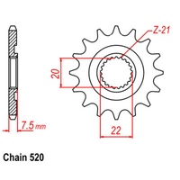 SUPERSPROX 520 PITCH FRONT SPROCKET HONDA CRF250 
