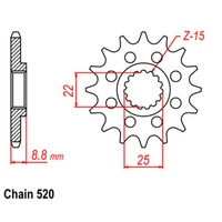 SUPERSPROX 520 PITCH FRONT SPROCKET KTM 