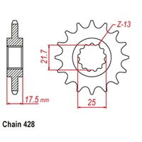 SUPERSPROX 428 PITCH FRONT SPROCKET HONDA