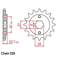 SUPERSPROX 530 PITCH FRONT SPROCKET HONDA