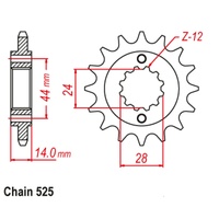 SUPERSPROX 525 PITCH FRONT SPROCKET HONDA
