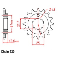 SUPERSPROX 520 PITCH FRONT SPROCKET HONDA XR650 