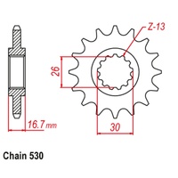 SUPERSPROX 530 PITCH FRONT SPROCKET HONDA