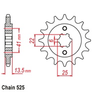 SUPERSPROX 525 PITCH FRONT SPROCKET HONDA