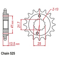 SUPERSPROX 525 PITCH FRONT SPROCKET HONDA