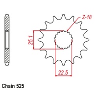 SUPERSPROX 525 PITCH FRONT SPROCKET TRIUMPH