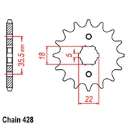 SUPERSPROX 428 PITCH FRONT SPROCKET YAMAHA 
