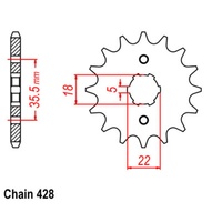 SUPERSPROX 428 PITCH FRONT SPROCKET YAMAHA 