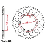 SUPERSPROX 428 PITCH SUZUKI REAR SPROCKET