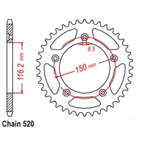 SUPERSPROX 520 PITCH APRILIA REAR SPROCKET