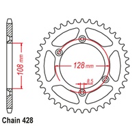 SUPERSPROX 428 PITCH SUZUKI DRZ125 REAR SPROCKET  