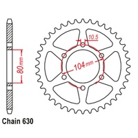 SUPERSPROX 630 PITCH KAWASAKI REAR SPROCKET 