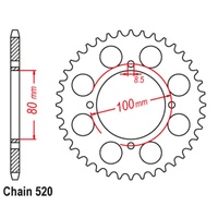 SUPERSPROX 520 PITCH SUZUKI REAR SPROCKET 