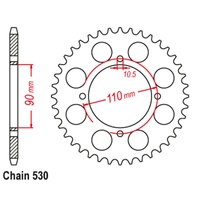 SUPERSPROX 530 PITCH YAMAHA REAR SPROCKET 