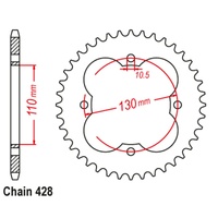 SUPERSPROX 428 PITCH HONDA REAR SPROCKET 