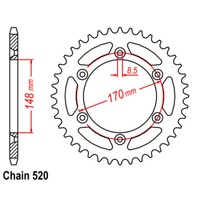 SUPERSPROX 520 PITCH SUZUKI REAR SPROCKET 