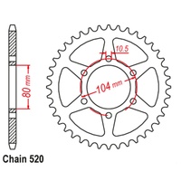 SUPERSPROX 520 PITCH KAWASAKI REAR SPROCKET 