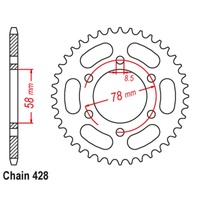 SUPERSPROX 428 PITCH KAWASAKI REAR SPROCKET