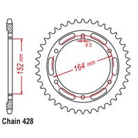 SUPERSPROX 428 PITCH YAMAHA SR400 REAR SPROCKET 