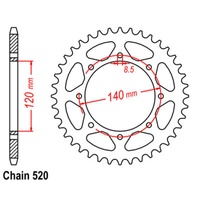 SUPERSPROX 520 PITCH KAWASAKI REAR SPROCKET 