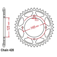 SUPERSPROX 428 PITCH YAMAHA REAR SPROCKET 