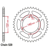 SUPERSPROX 520 PITCH HONDA/KAW/YAMAHA REAR SPROCKET 