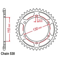 SUPERSPROX 530 PITCH KAWASAKI/YAMAHA/SUZUKI REAR SPROCKET 