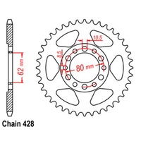 SUPERSPROX 428 PITCH YAMAHA REAR SPROCKET 