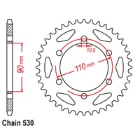 SUPERSPROX 530 PITCH YAMAHA REAR SPROCKET 