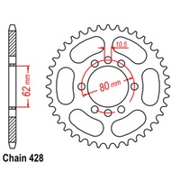 SUPERSPROX 428 PITCH YAMAHA REAR SPROCKET 