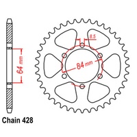 SUPERSPROX 428 PITCH SUZUKI REAR SPROCKET 