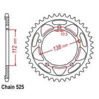 SUPERSPROX 525 PITCH YAMAHA REAR SPROCKET