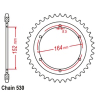 SUPERSPROX 428 PITCH YAMAHA REAR SPROCKET 