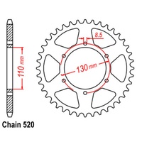 SUPERSPROX 520 PITCH HONDA REAR SPROCKET 