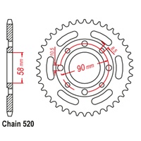 SUPERSPROX 520 PITCH HONDA REAR SPROCKET 