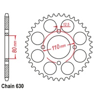 SUPERSPROX 630 PITCH HONDA REAR SPROCKET 