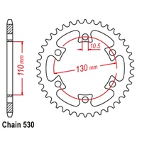 SUPERSPROX 530 PITCH CAN-AM REAR SPROCKET DS 650 