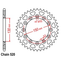 SUPERSPROX 520 PITCH HONDA & YAMAHA REAR SPROCKET 