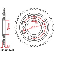 SUPERSPROX 520 PITCH HONDA REAR SPROCKET 