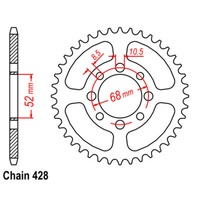 SUPERSPROX 428 PITCH SUZUKI REAR SPROCKET 
