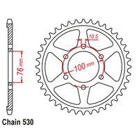 SUPERSPROX 530 PITCH SUZUKI REAR SPROCKET 