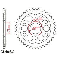 SUPERSPROX 630 PITCH SUZUKI REAR SPROCKET 