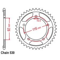 SUPERSPROX 530 PITCH KAWASAKI REAR SPROCKET 