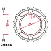SUPERSPROX 530 PITCH YAMAHA REAR SPROCKET